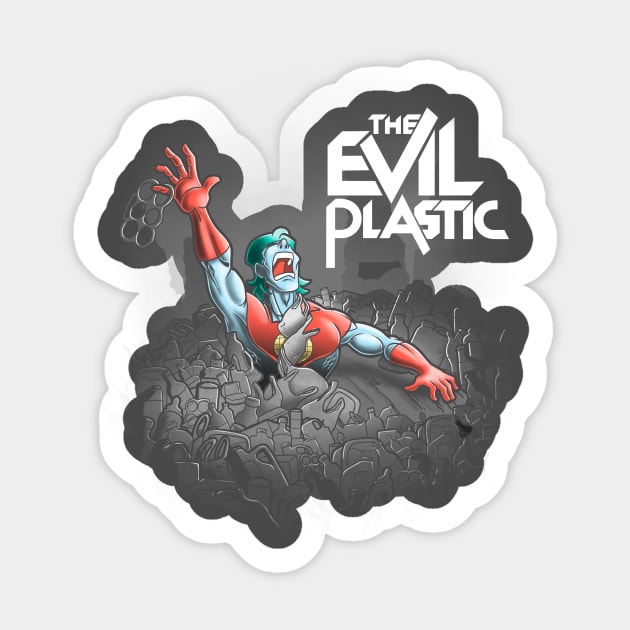 The evil plastic Sticker by Cromanart